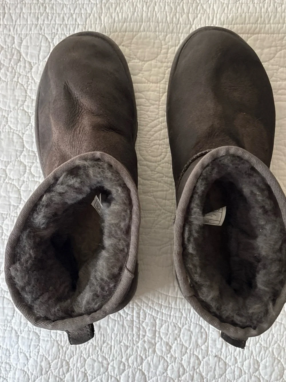 Men's Gray/Black Shearling-Lined Winter Boots